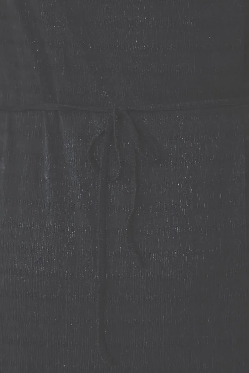 ブラックのティアードフリルボレロドレス