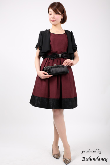 ブラックの後ろリボン半袖ボレロ