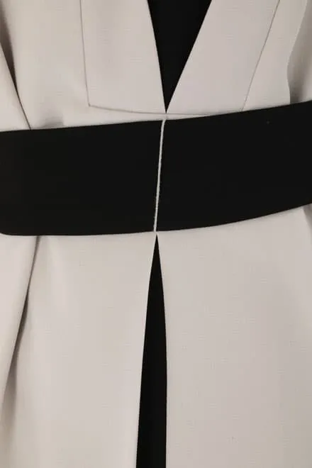 ライトグレー×ブラックのスリット切替ドレス