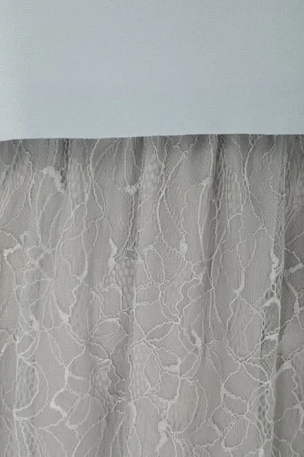 ブルーのビジュートップス付き2wayレースドレス