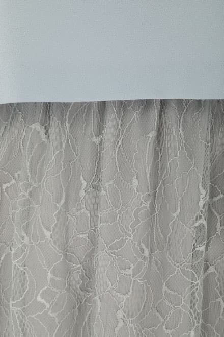 ブルーのビジュートップス付き2wayレースドレス