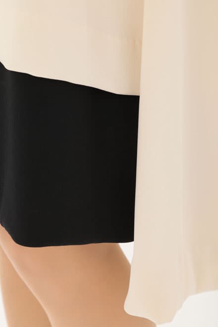 ライトベージュ×ブラックの配色テントラインドレス