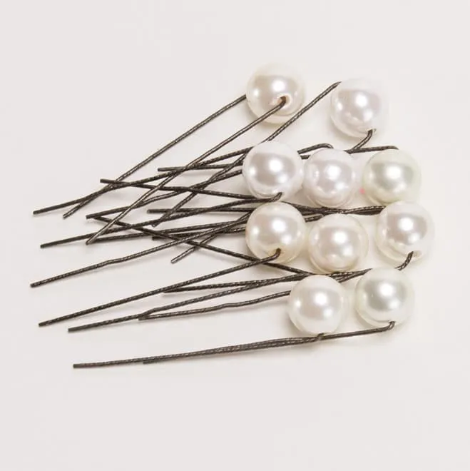 ホワイトパールのピン(10本セット)