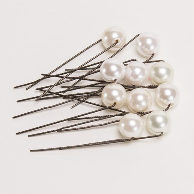 ホワイトパールのピン(10本セット)