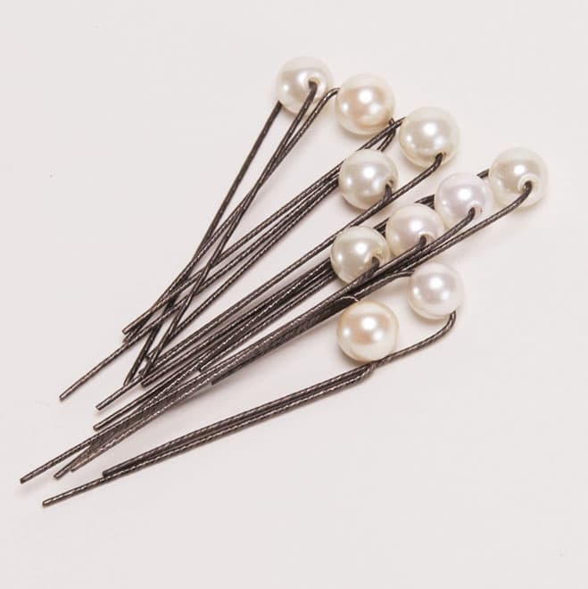 ホワイトミニパールのピン(10本セット)