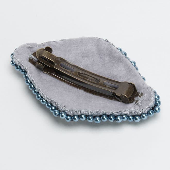 インディゴブルー×ブラックのビジューバレッタ