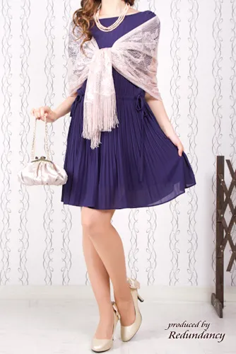 ピンクレースのラメ入りストール