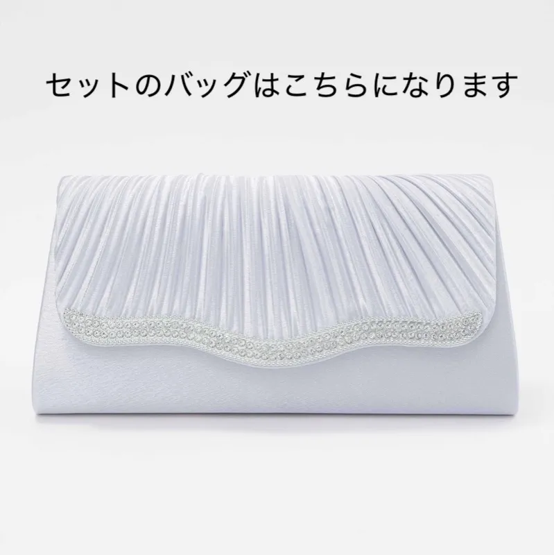 ネイビーのシフォントップス付き花柄ドレスコーディネートセット