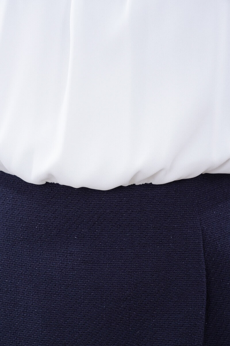 ネイビーのツイード長袖コンビセレモニースーツセット