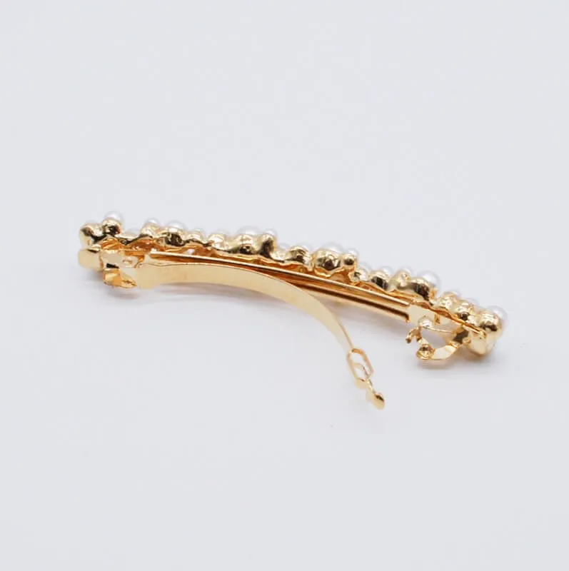 ラインパールのバレッタ