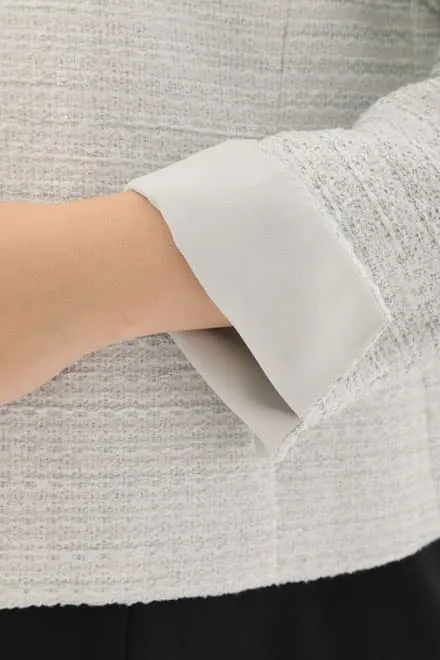 ネイビーの授乳口付きツイードセレモニースーツセット