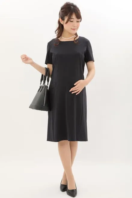 ネイビーの授乳口付きツイードセレモニースーツセット