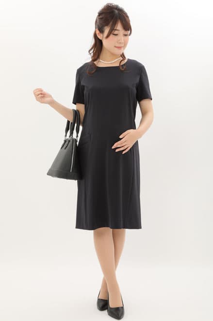 ネイビーの授乳口付きツイードセレモニースーツセット