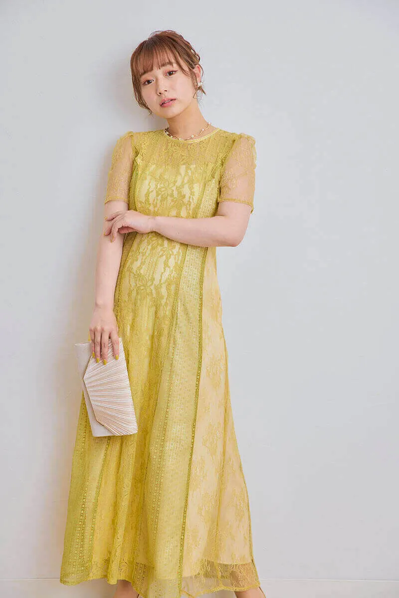 パール×メタルのウェーブネックレス(ゴールド)