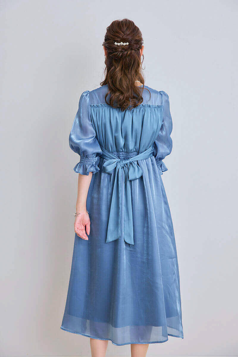 パール×ビーズのシルバーコーム