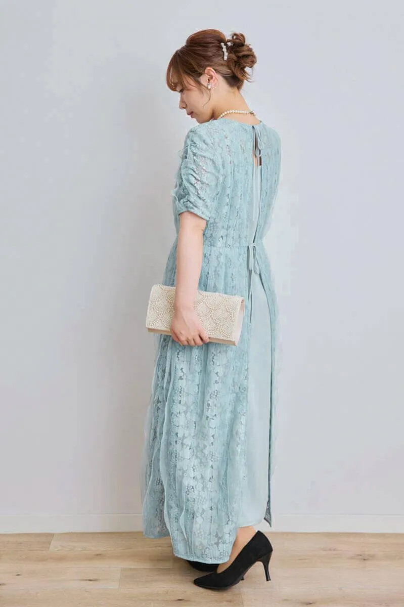 パール×ビーズのシルバーコーム