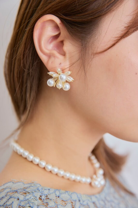 花火パールのイヤリング