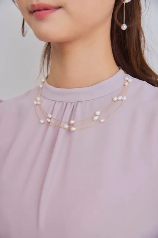 淡水パールのワイヤーネックレス