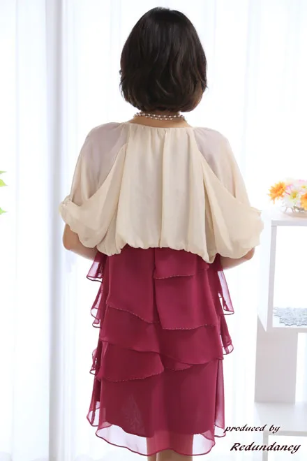 ピンクのVネックフリルミニ丈ドレスコーディネートセット