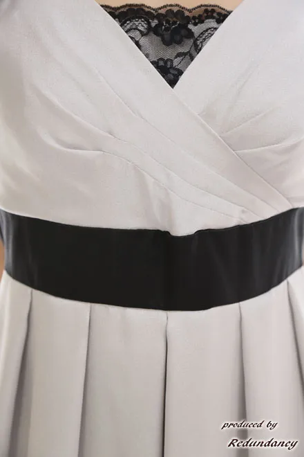 シルバーのウエストリボンチュールヘムドレスコーディネートセット