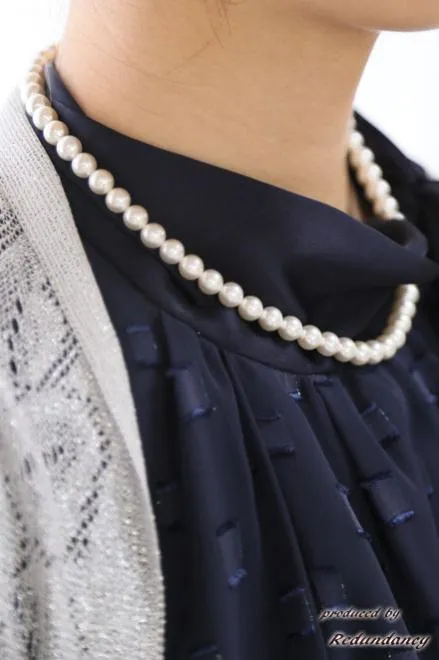 ネイビーのティアードフリルネックリボンドレスコーディネートセット