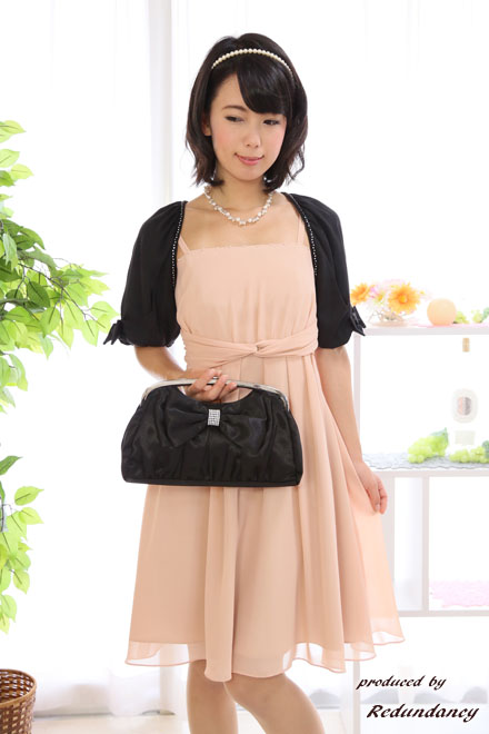 ピンクのウエストタック入りドレスコーディネートセット