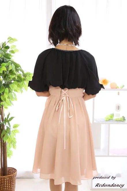 ピンクのウエストタック入りドレスコーディネートセット