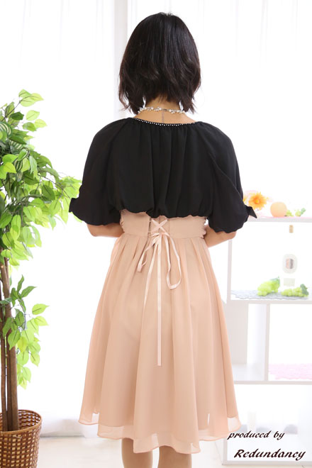 ピンクのウエストタック入りドレスコーディネートセット