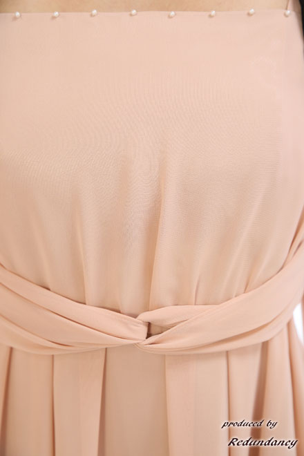 ピンクのウエストタック入りドレスコーディネートセット