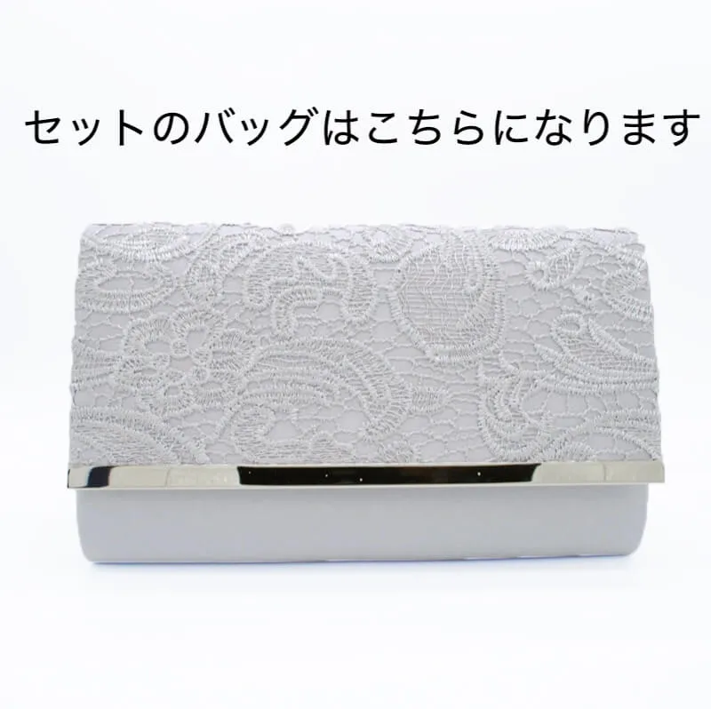 ラベンダーの切替えレースドレスコーディネートセット