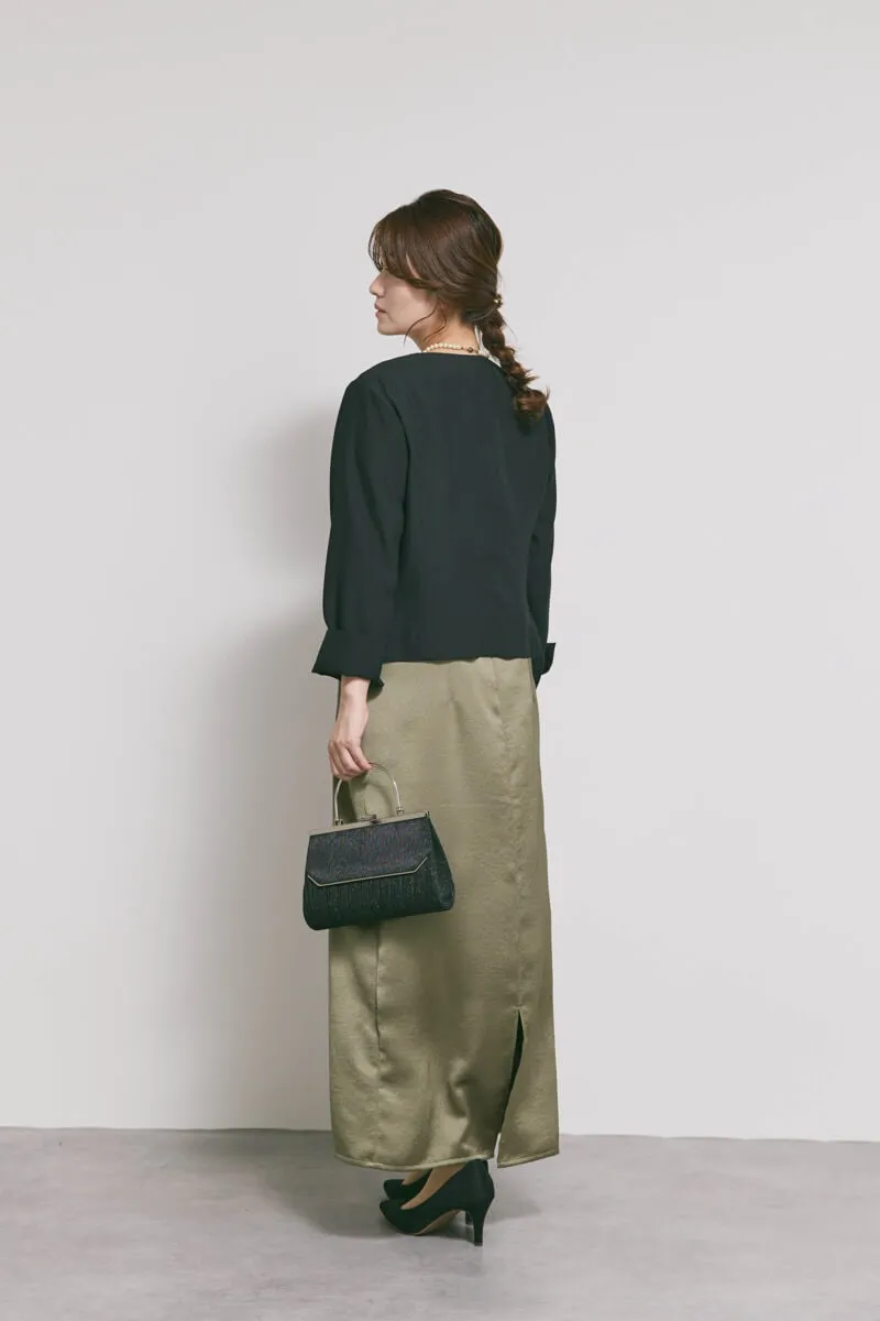 ダークオリーブのシアートップスドレス