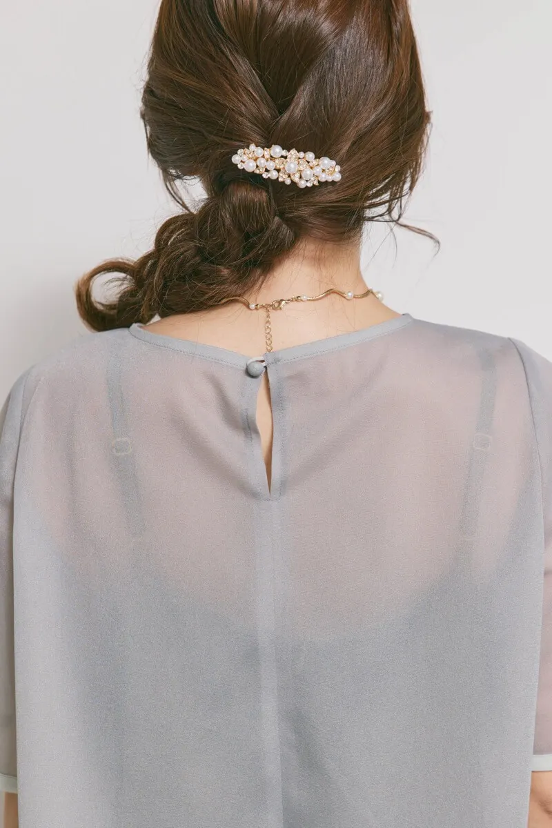 ダークオリーブのシアートップスドレス