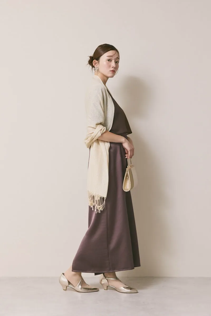 ダークブラウンのシアートップスドレス