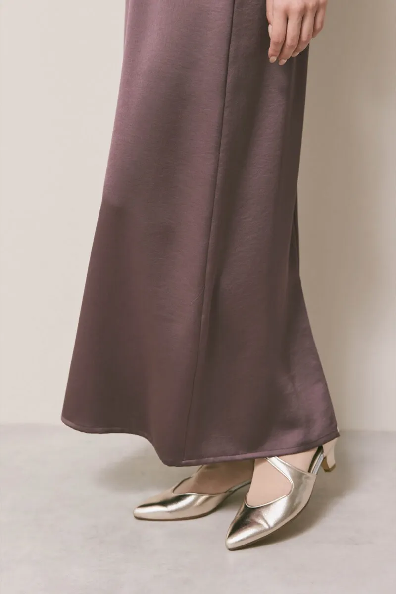 ダークブラウンのシアートップスドレス