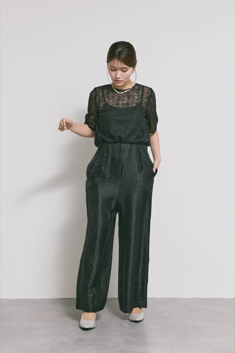 ブラックのバルーンデザインパンツドレス /kaene