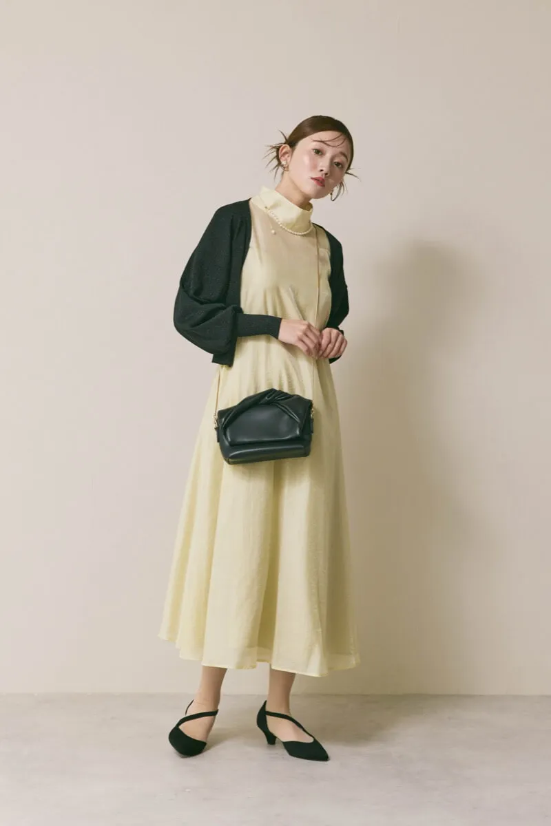 イエローのテントラインシアードレス