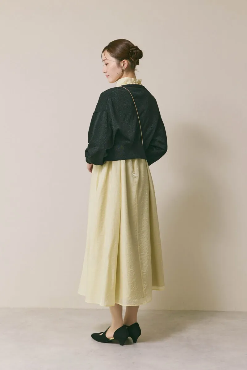 イエローのテントラインシアードレス