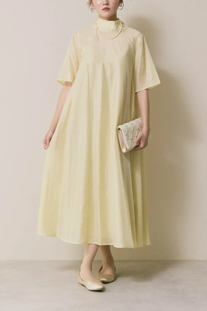 イエローのテントラインシアードレス