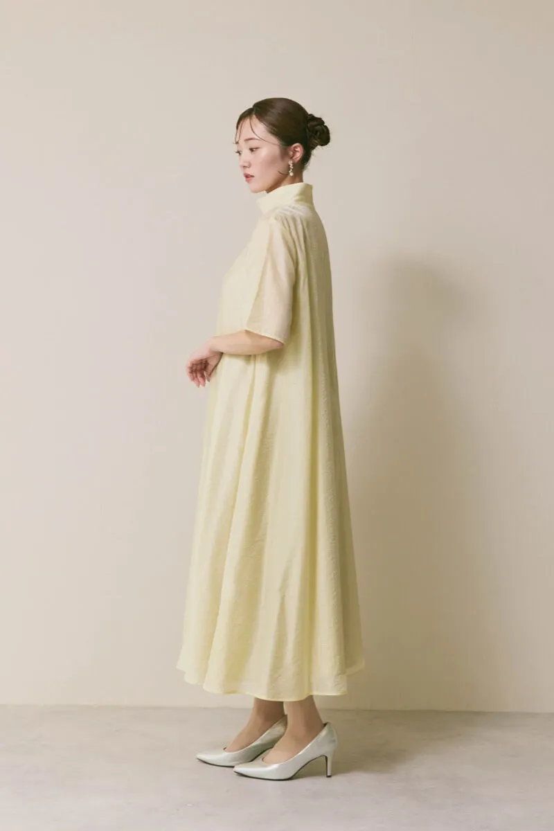 イエローのテントラインシアードレス