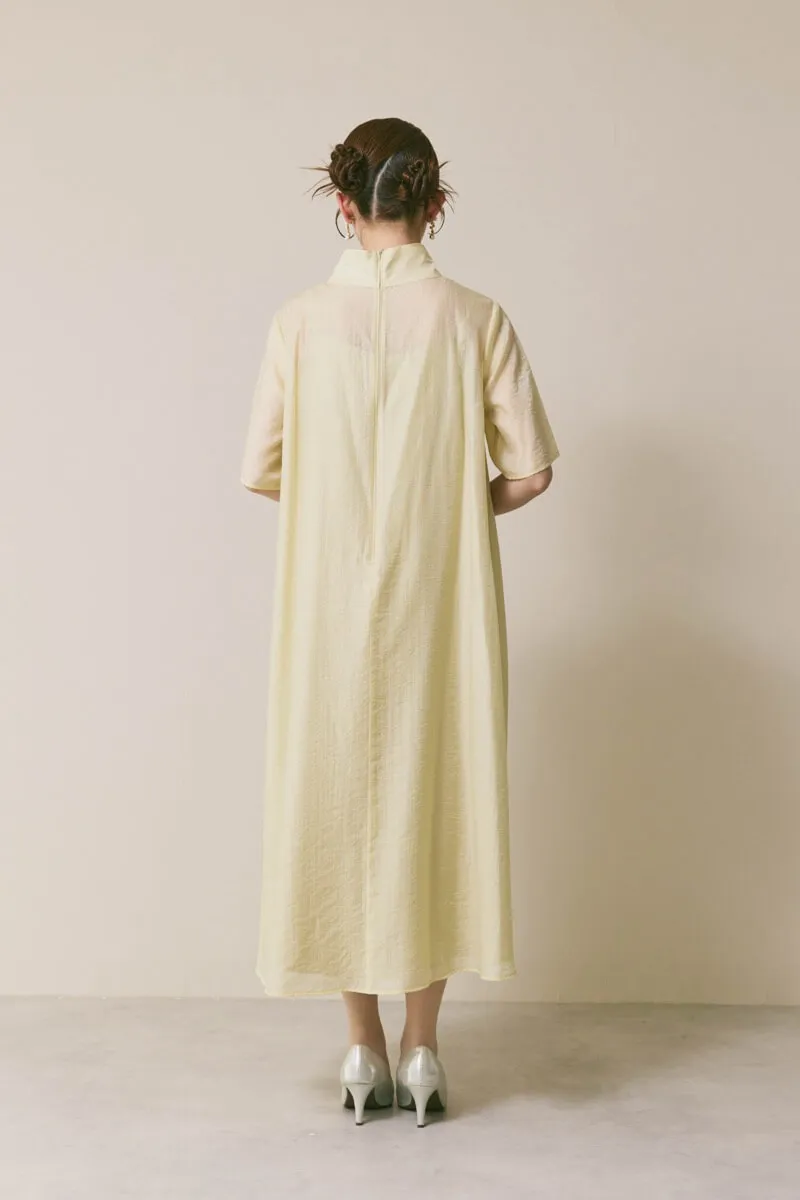 イエローのテントラインシアードレス