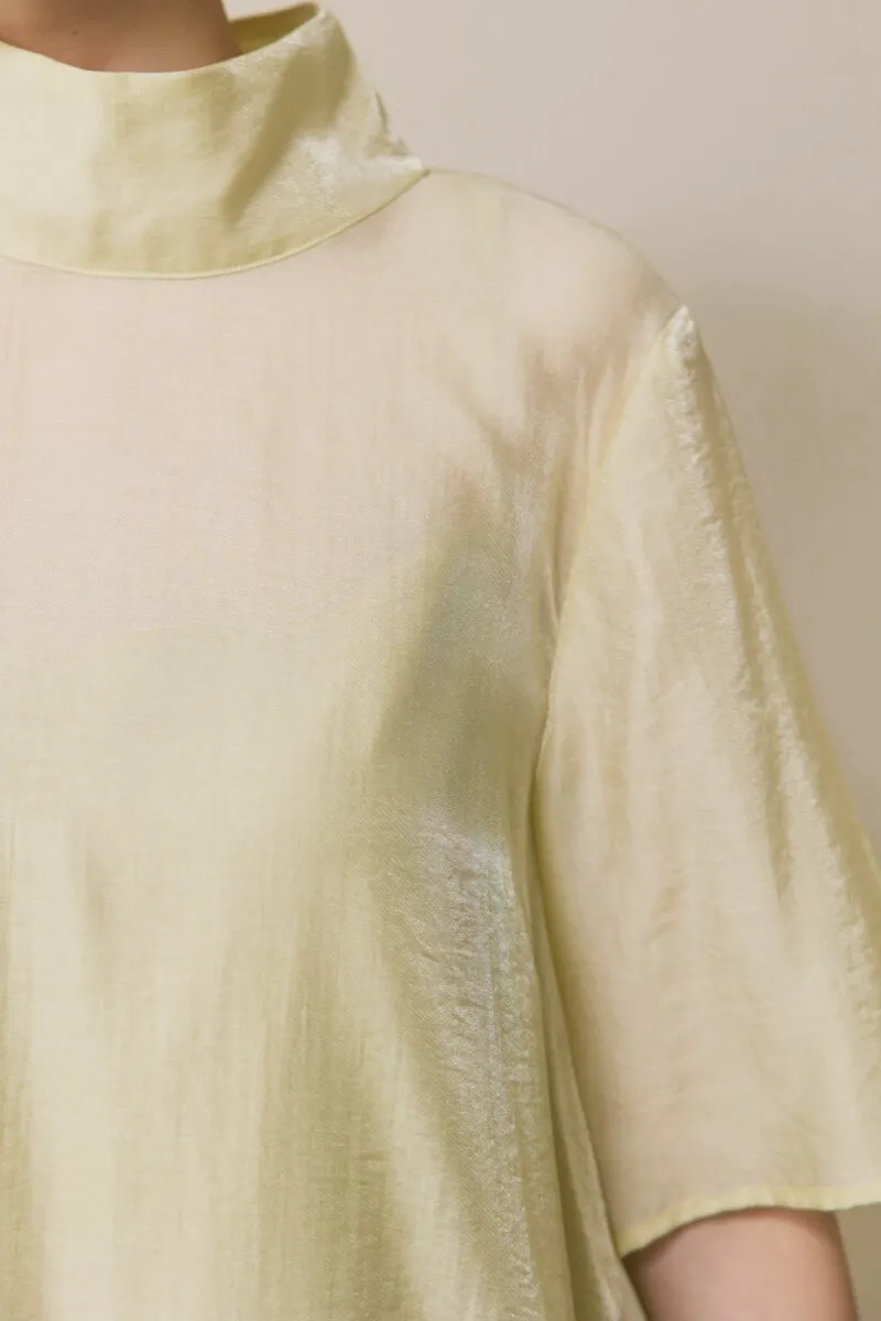 イエローのテントラインシアードレス