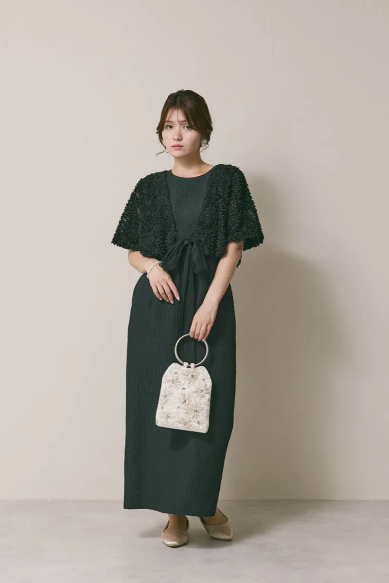 ブラックのデザインボレロセットドレス