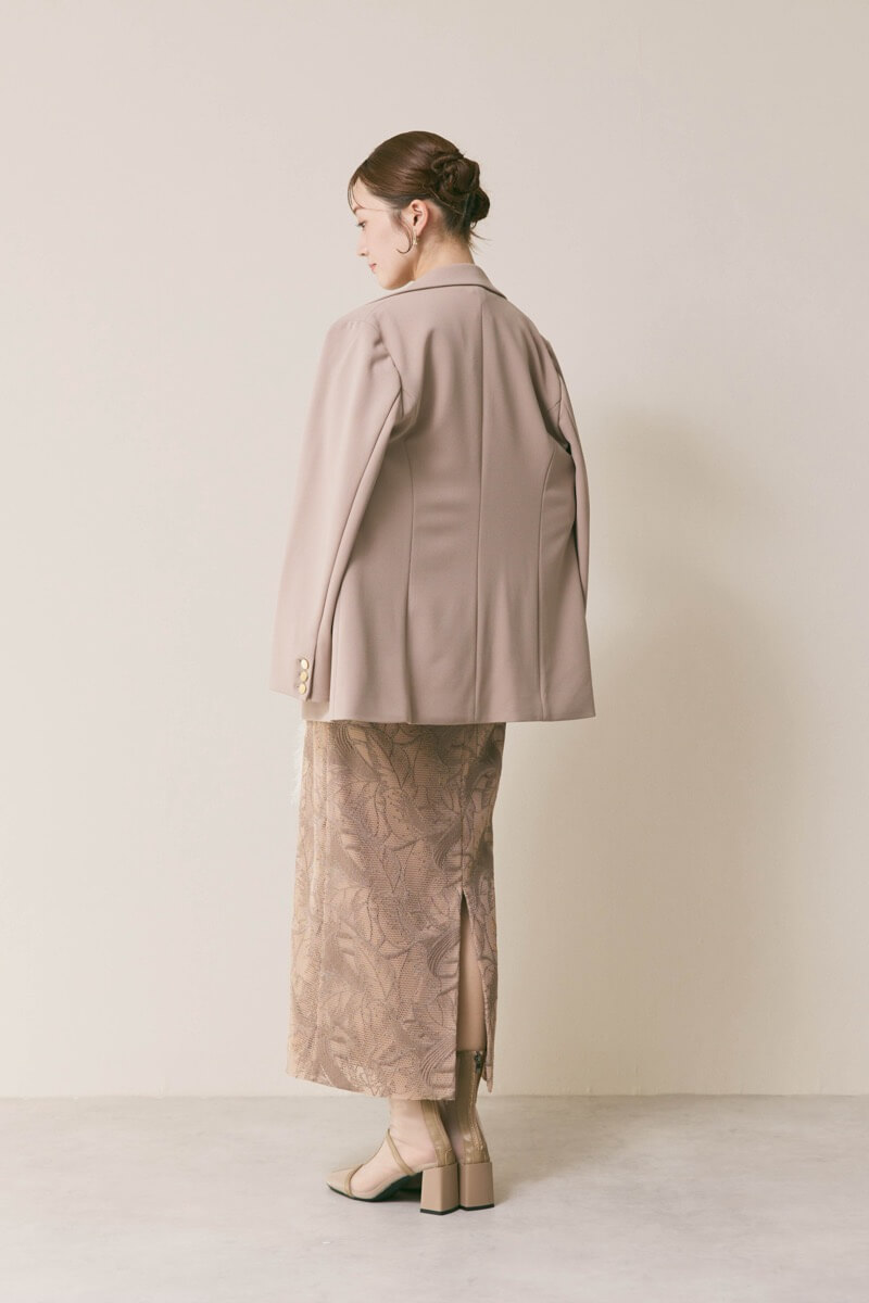 モカのメッシュエンブロイダリードレス