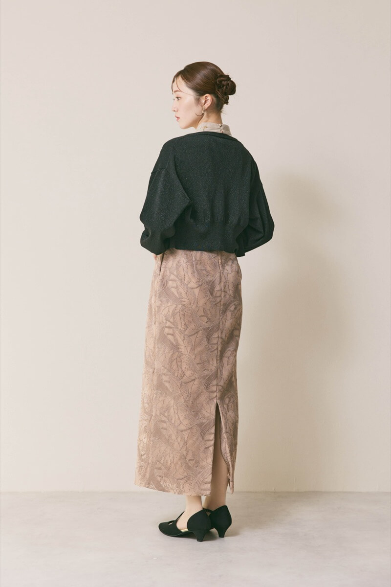 モカのメッシュエンブロイダリードレス