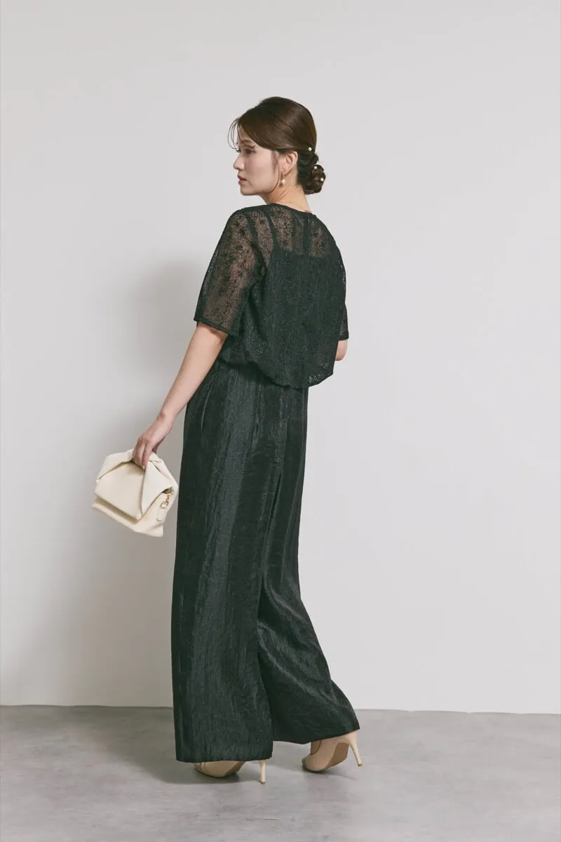 ブラックのバルーンデザインパンツドレス