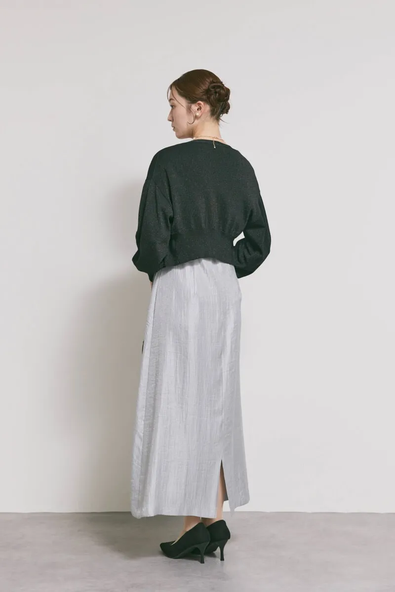 ブルーグレーのファートップスドレス