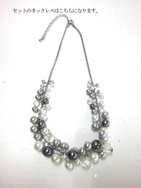 ネイビーのシフォントップス付き花柄ドレスコーディネートセット