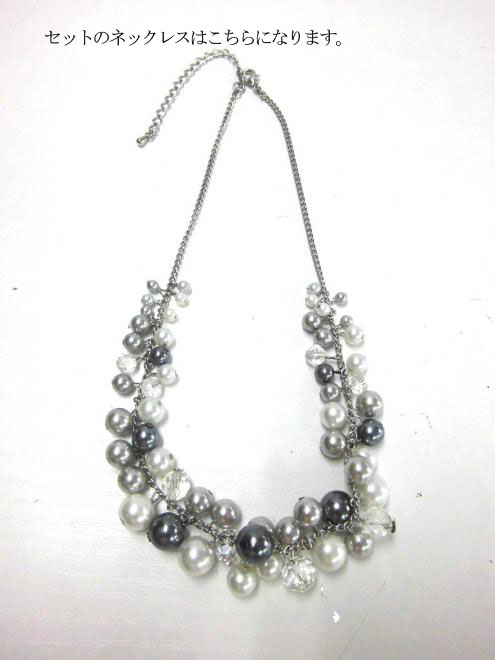 ネイビーのシフォントップス付き花柄ドレスコーディネートセット