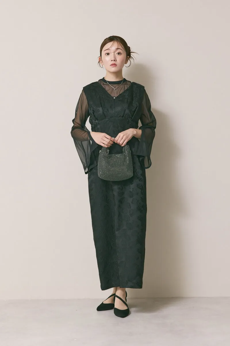 ブラックのボールハンドルバッグ