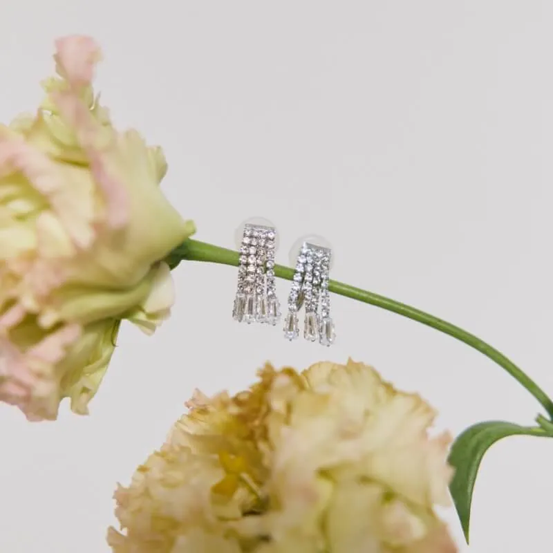 シルバーダイヤシャワーイヤリング